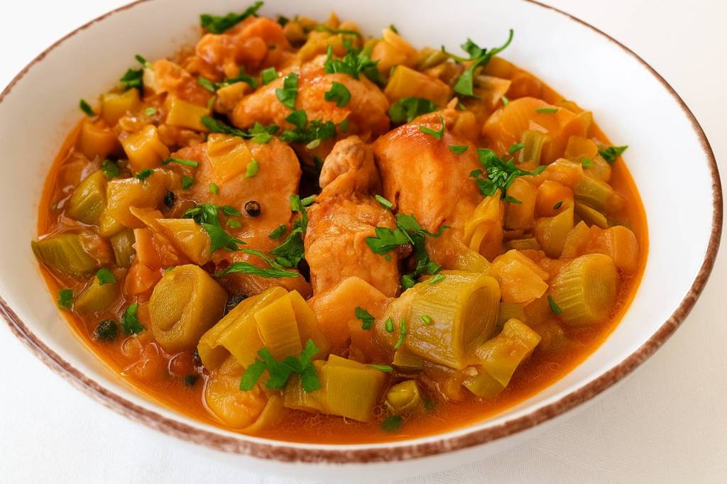 Traditional Pork with Leeks and Celery from Thessaly – The Authentic Greek Autumn Comfort&nbsp;Dish