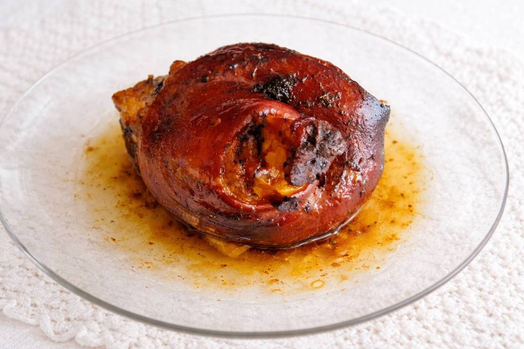 Pork Knuckle with Petimezi, Orange and&nbsp;Apple