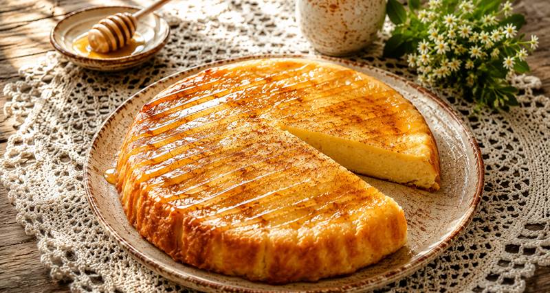 Authentic Sifnos Melopita – Traditional Greek Honey Pie with Mizithra&nbsp;Cheese