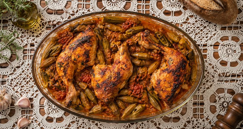 Authentic Greek Chicken with Okra – Traditional Thessalian Bamies Recipe