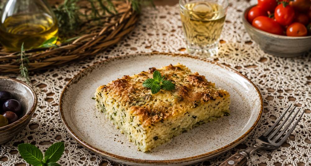 Traditional Greek Crustless Potato Pie – Authentic Aegean Patatopita&nbsp;Recipe