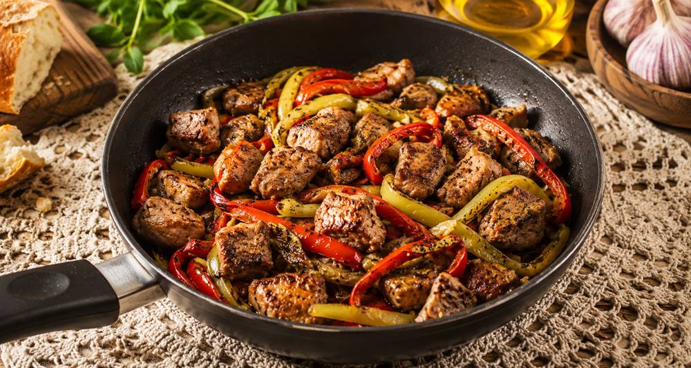 Authentic Macedonian Pork Tigania with Peppers (Traditional Greek Pork Fry Recipe)