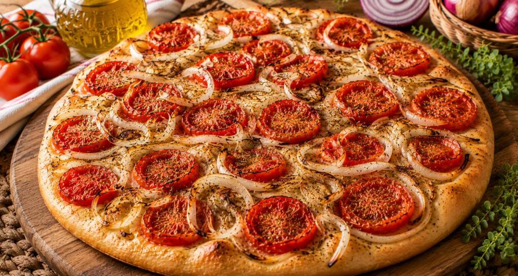 Authentic Ladenia of Kimolos – Traditional Greek Tomato & Onion Flatbread