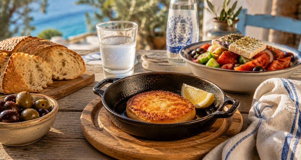 Authentic Greek Saganaki – Traditional Fried Kefalotyri Cheese&nbsp;Recipe